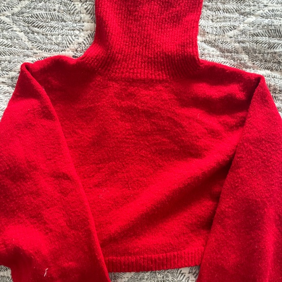 Red Princess Polly Cropped Turtleneck Sweater - Picture 2 of 3